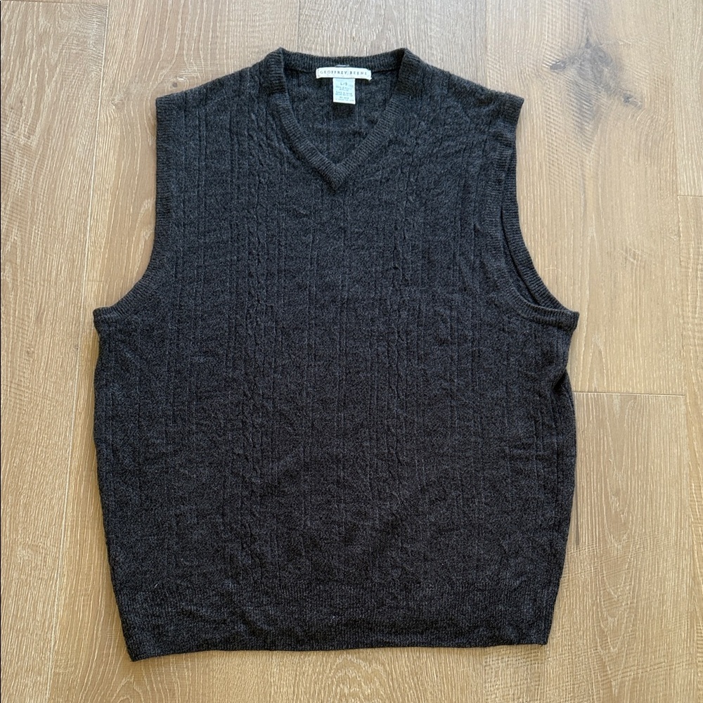 Geoffrey Beene Charcoal V-Neck Sweater Vest